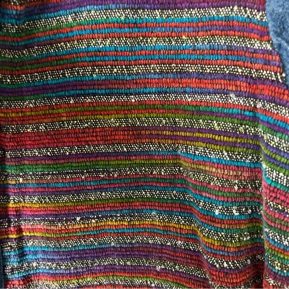 Vintage Blair zip front denim jacket chenille knit front Aztec southwestern M - Picture 4 of 7